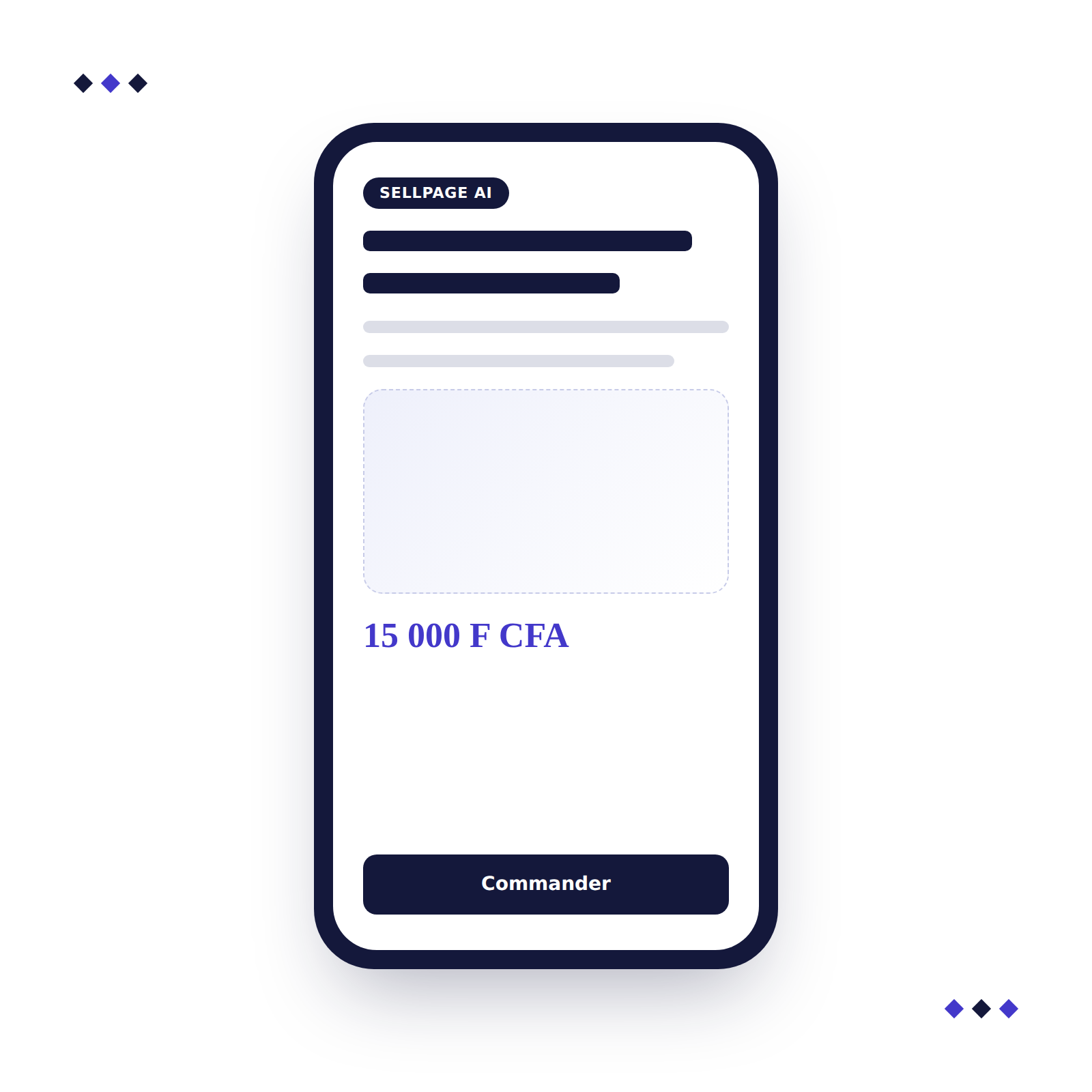 Décrivez votre produit. Publiez une page qui vend.
